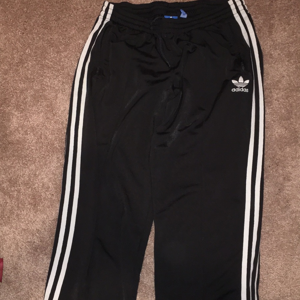 Adidas track pants black and white